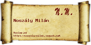 Noszály Milán névjegykártya