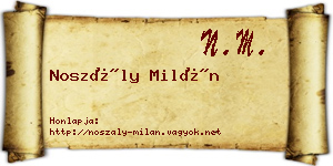 Noszály Milán névjegykártya