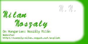 milan noszaly business card