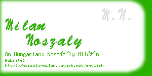 milan noszaly business card